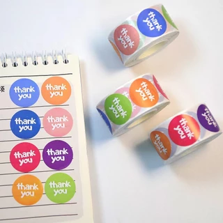 สติ๊กเกอร์ขอบคุณ ขนาด2.5ซม.500ดวง ติดกล่อง ติดแก้วน้ำ sticker thankyou C881