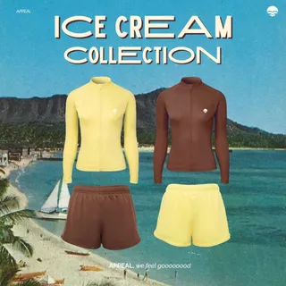 ใหม่!☀️APPEAL🌊 Ice Cream Collection เสื้อว่ายน้ำผู้หญิง Feel the Beach Rashguard แขนยาว กันUV มีซิป มีซับใน ฟองน้ำ P080