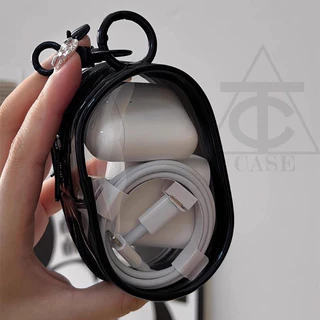 กล่องเก็บสายเคเบิลข้อมูล INS Clear พร้อมฝาครอบป้องกันสายเคเบิลแบบพกพา กระเป๋าเก็บของอเนกประสงค์สำหรับการเดินทาง