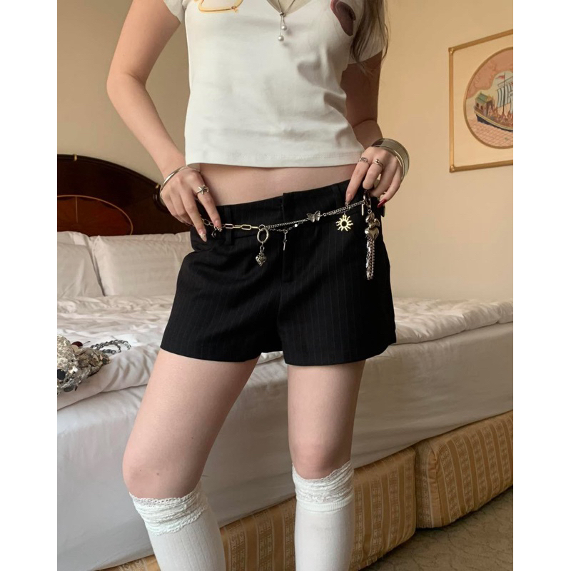 ꒰ used ꒱┆พร้อมส่ง┆ส่งต่อ stylist_shop | Pants137 GiGi by stylist กางเกงขาสั้น กางเกงเอวต่ำ