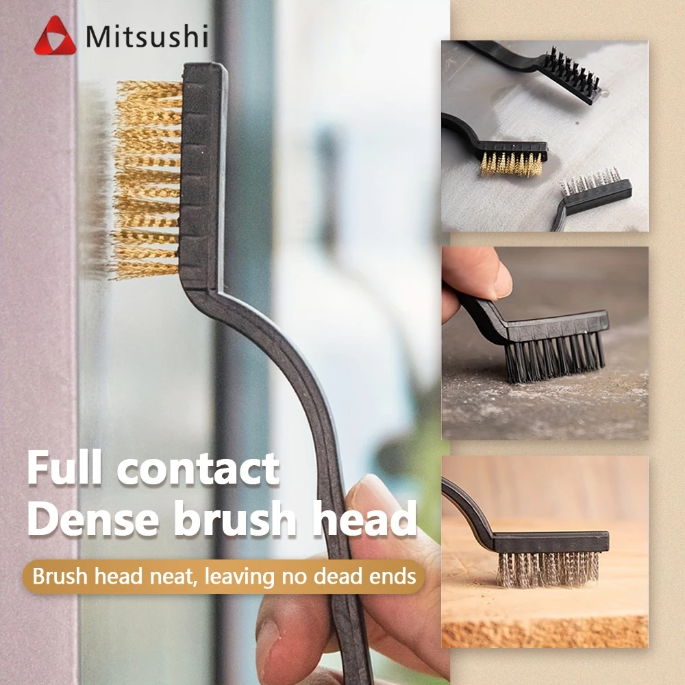 Mitsushi แปรงขัดสนิม 3 ชิ้น 7 นิ้ว ไนลอน+ทองเหลือง+สแตนเลส thumbnail 9