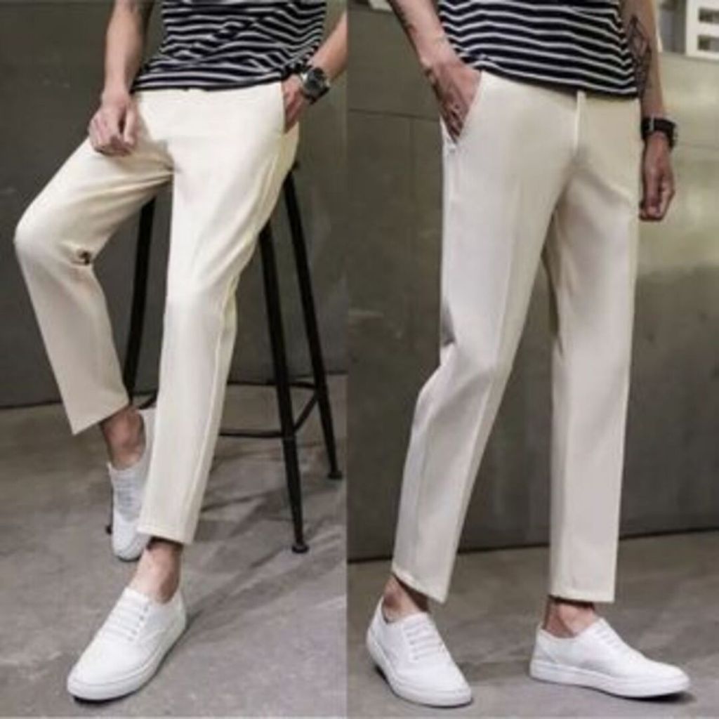 กางเกงขายาว กางเกงใส่ทำงาน กางเกง 5 ส่วน กางเกงสแล็คผู้ชาย แฟชั่น ผู้ชาย รุ่นทรงกระบอกเล็ก ✨🔥 NEW IN! 🔥  K649