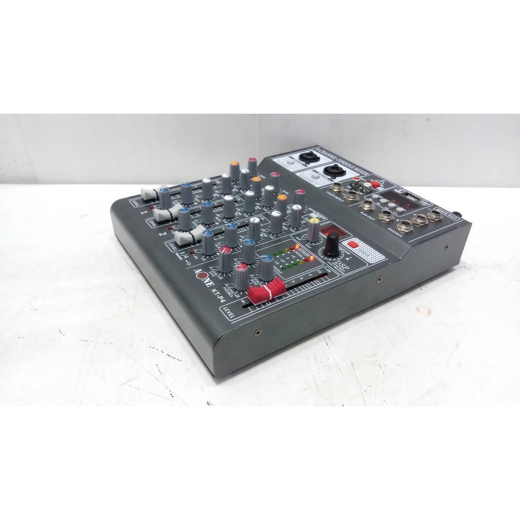 mixer เครื่องเสียง มิกเซอร์บลูทูธ 4ช่อง มิกเซอร์12v ใช้ได้ทั้งไฟบ้าน🏠 และไฟรถ🚗 มิกเซอร์ KT-P4 A-One ktp4 มิคปรับเสียง