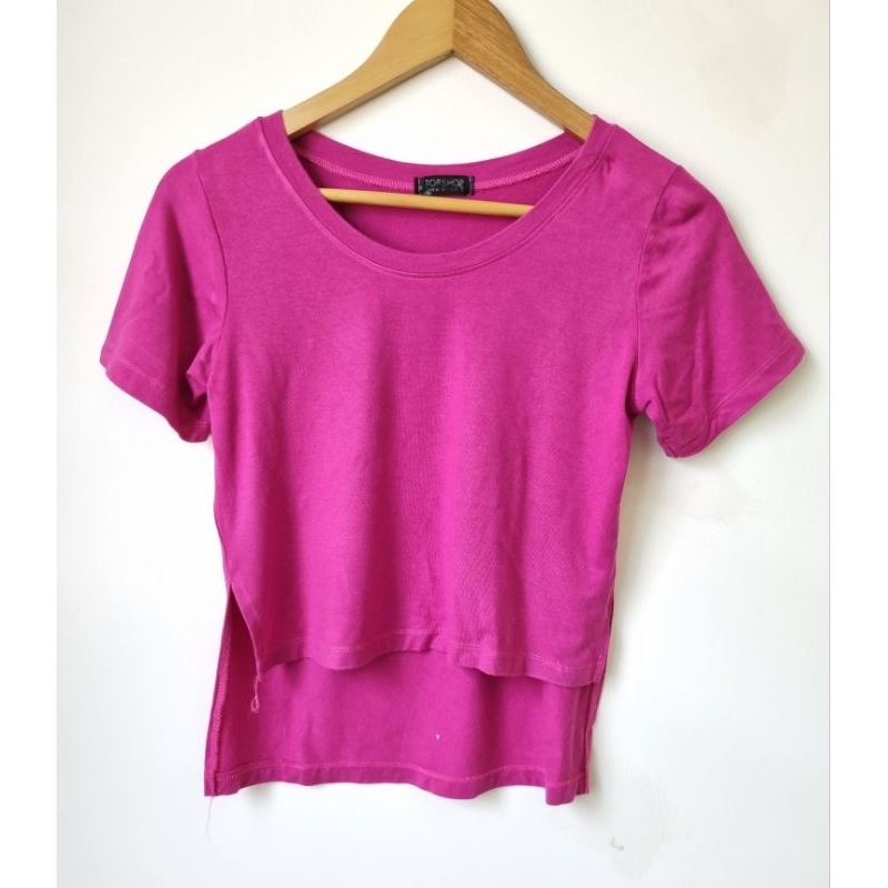 เสื้อครอปผ้ายืดผู้หญิง ท็อปช็อป t.o.p*s ho p มือ2 สภาพดีไม่มีตำหนิ