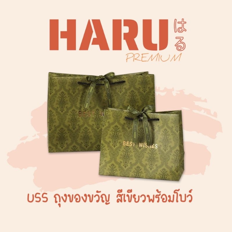 New !!! U55 ถุงสีเขียว พร้อมโบว์