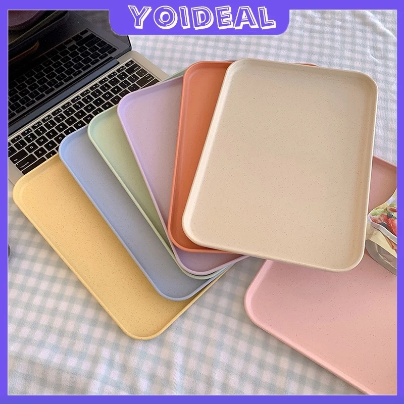 [พร้อมส่ง] ถาดพลาสติก จาน ถาด ใส่อาหาร ใส่อาหาร ใส่ขนม วางสิ่งของ มีให้เลือก 3 ขนาด