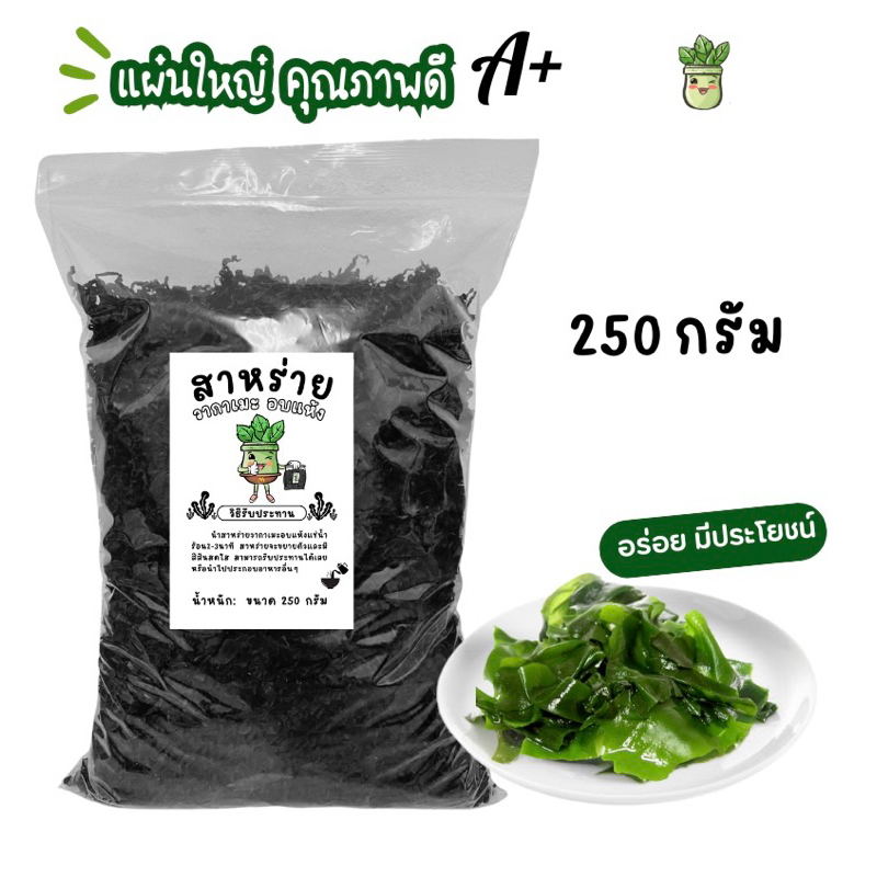 250 กรัม สาหร่ายวากาเมะอบแห้ง แผ่นใหญ่คุณภาพดีA++