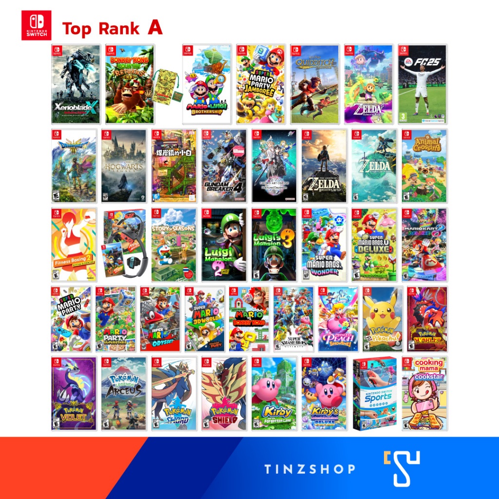 [Top Rank  A] Tinzshop NintendoSwitch Game เกมขายดี Set A เลือกเกม > RingFit Zelda Jamboree ชินจัง Mario Sports Luigi