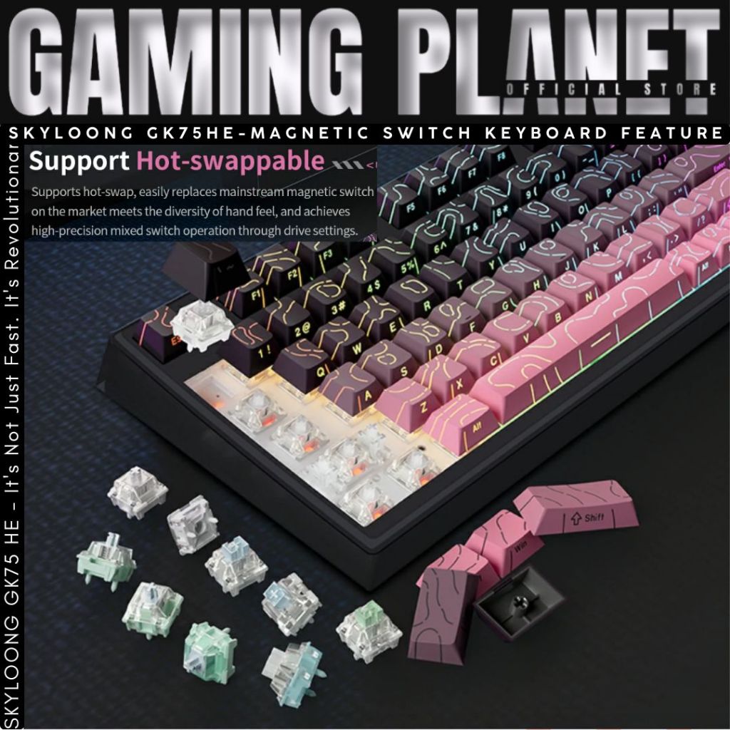 คีย์บอร์ด SKYLOONG GK75 HE | Outemu Magnetic Switch | Rapid Trigger | Gasket Mount | snaptap SOCD