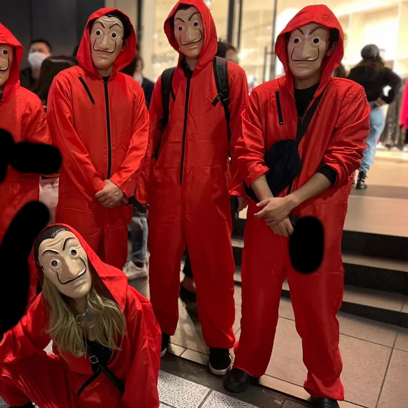🔥🔥ชุดนักโทษ+หน้ากากฟรี La casa de papel Dali mask jump suit dali money heist ทรชนคนปล้นโลก