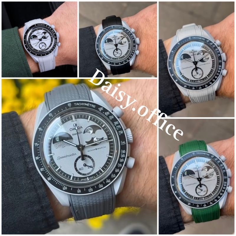 สายนาฬิกา ยางซิลิโคนนิ่ม ใช้ได้กับนาฬิกา Omega x SwatchSilicone Watch Strap 20 mm for Omega x swatch