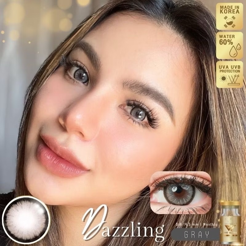 WeWinkฝาทอง มีค่าสายตา อมน้ำ60% [ตาไม่แห้งเจ็บ] ขนาดกลาง กันรังสี คอนแทคเลนส์ไฮโดรเจล วีวิงค์ คอนแทคเลนส์สีน้ำตาล