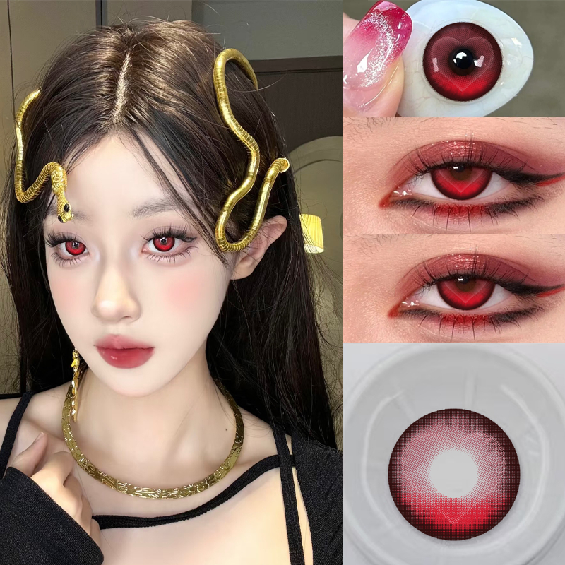 （hot）Midnight Rose สีDark Pink 14.5mmคอนแทคเลนส์เปลี่ยนสีตา คอนแทคเลนส์（contact lens） คอนแทคเลนส์สี