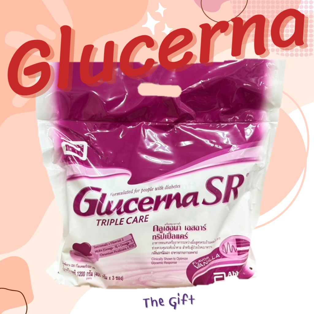 [ส่งฟรี] กลูเซอนา Glucerna SR กลิ่นวานิลลา ถุงเติม ขนาด 400 กรัม ของแท้