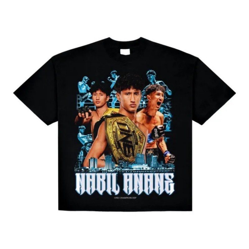 เสื้อยืดผู้ชาย เสื้อมวย นาบิล อานาน V.1 แชมป์โลก สไตล์สตรีท ฮิปฮอปลายเท่ๆ คอกลม แขนสั้น ผ้าฝ้าย 100% kkycเสื้อผ้า S-5XL