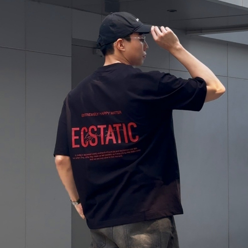 Hype It - Ecstatic T-Shirt เสื้อยืดแขนสั้นทรง Oversized แบรนด์ Hype It  (คอไม่กว้าง ทรงไหล่ตก)