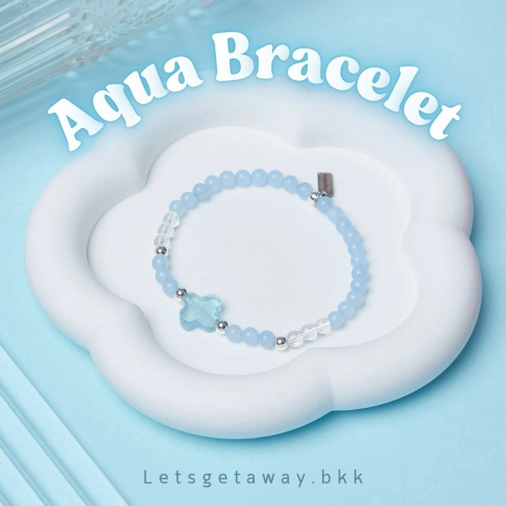 LETSGETAWAY- Lucky Stone Bracelet รุ่น Aqua Bracelet (Preorder 7 days) ไม่ต้องเผื่อไซส์ค่ะ