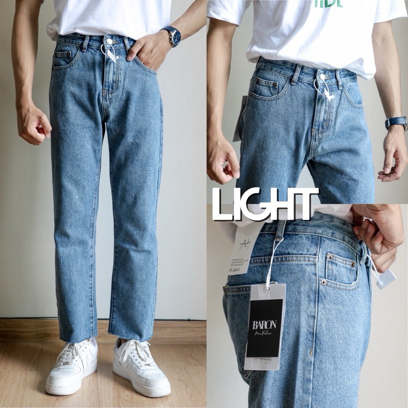 BARON Harper Denim กางเกงยีนส์เอวสูงขากระบอกตรง มือ2 เอว 30-31