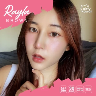คอนแทคเลนส์ Rayla Brown / Gray (Kitty Kawaii) ขนาดมินิ💖ธรรมชาติผสมกลิตเตอร์ หวานละมุน