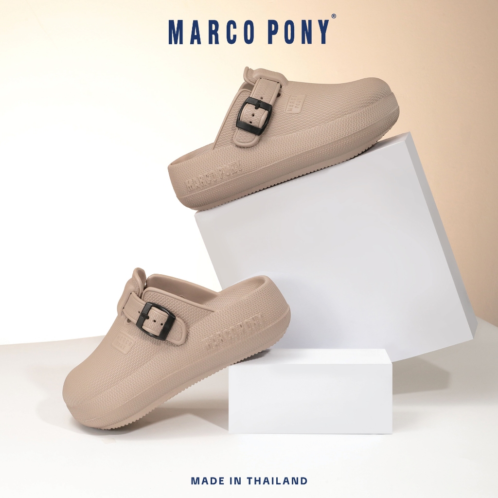 Marco Pony รองเท้าเปิดส้น รองเท้าแตะ แฟชั่น ทรงมินิมอล เสริมความสูง EVA กันน้ำ พื้นนิ่ม  Size 36-41 รุ่น MH9029