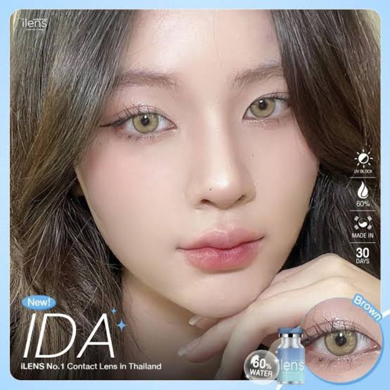 💓คอนแทคเลนส์⭐ขนาดกลาง⭐Gray ⭐ Brown ✨Ida ลายแซ่บสวยสับ สายฝอ ต้องมีติดไว้ (ilens) สายตาปกติ