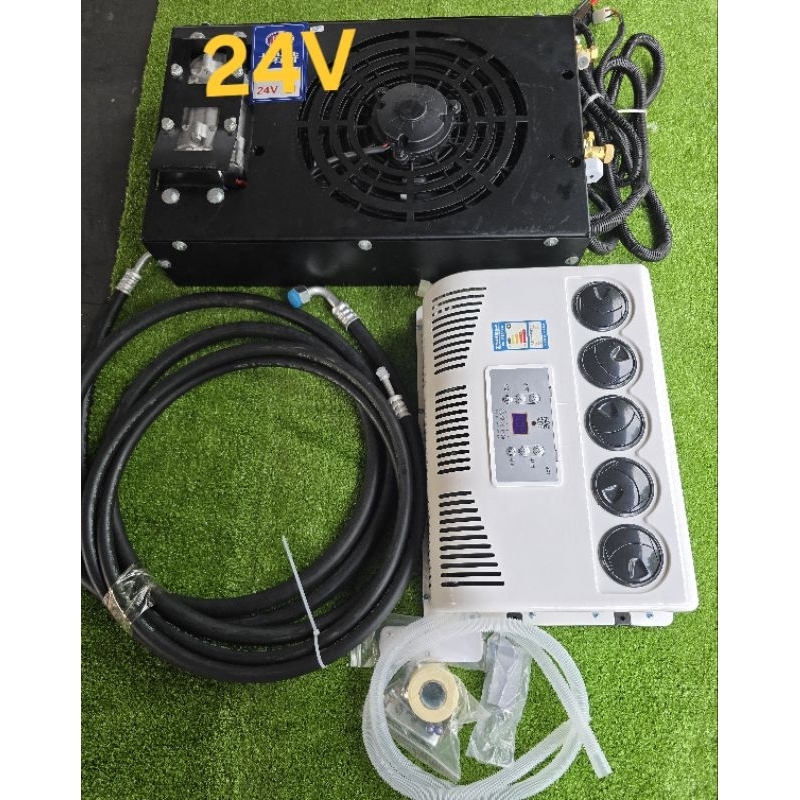 แอร์DC24V สำหรับรถบรรทุกเครื่องจักรการเกษตรแคมป์เปอร์แวนที่ใช้ไฟ 24 โวลท์ สินค้ารับประกัน 6 เดือน( ฟ
