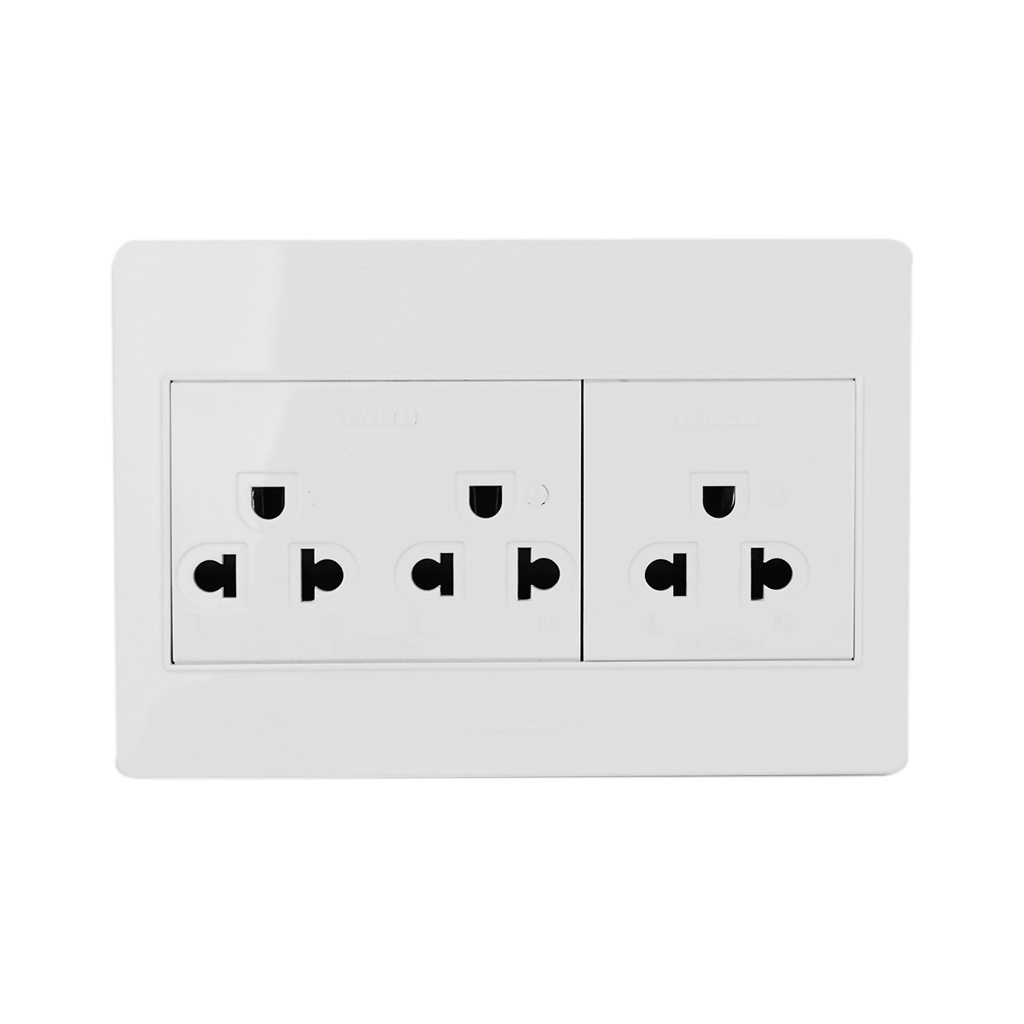 HACO ชุดเต้ารับเดี่ยว 3 ขา 3 ช่อง  AP-E30 สีขาว