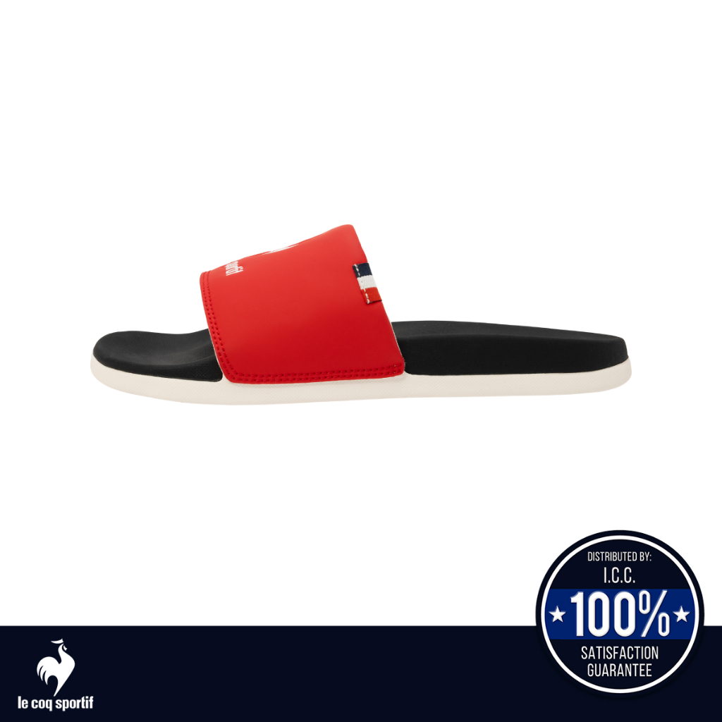 le coq sportif รองเท้าแตะชาย-หญิง รุ่น LCS SLIDE สีแดง-ดำ (รองเท้า, sandals, Sport, Unisex, lecoq)