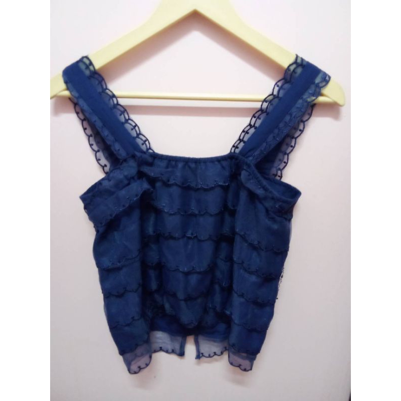 ถ711(Mข64)ส8เสื้อสายเดี่ยงทรงสั้นแต่งงานชั้นสีกรมงานป้ายใส่ออกงานปาตี้อดิเรกรอบเอว:"รอบอก:"สะโพก:"เส