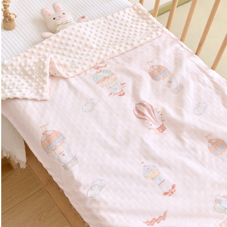 ผ้าห่มเด็กแรกเกิดผ้าฝ้ายซึมซับดี ลายสัตว์น่ารัก ผ่านมาตรฐานA ไม่อึดอัดผิว