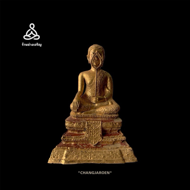 พระมาลัย ขนาดหน้าตัก 7 นิ้ว สูง 12.5 นิ้ว เนื้อทองเหลือง ลงรักปิดทอง