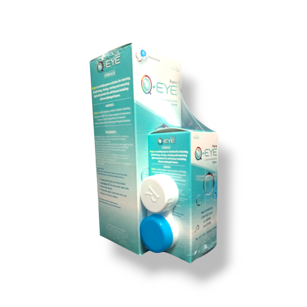 Q Eye 30ml./60ml./250+60ml น้ำยาคอนแทคเลนส์