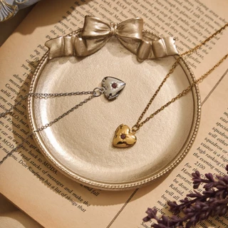 (พร้อมส่งวันถัดไป) earika.earrings - victorian heart locket สร้อยคอจี้หัวใจล็อกเกต วัสดุstainless steel ใส่อาบน้ำได้