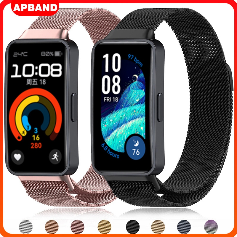แหวนแม่เหล็กมิลาน Huawei Band 10 9 8 สายคล้องคอ นาฬิกาสมาร์ท สายคล้องโลหะสแตนเลส Huawei Band 8 9 10 NFC