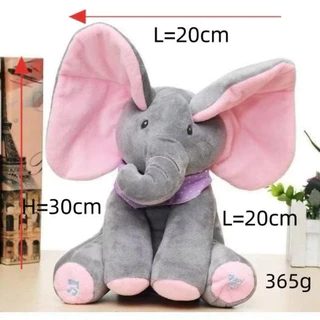 พร้อมส่ง ตุ๊กตาช้างจ๊ะเอ๋ 30CM ตุ๊กตาร้องเพลง พูดตามได้ ตุ๊กตานุ่ม ของเล่นตุ๊กตาสำหรับเด็ก ของขวัญวันเกิด