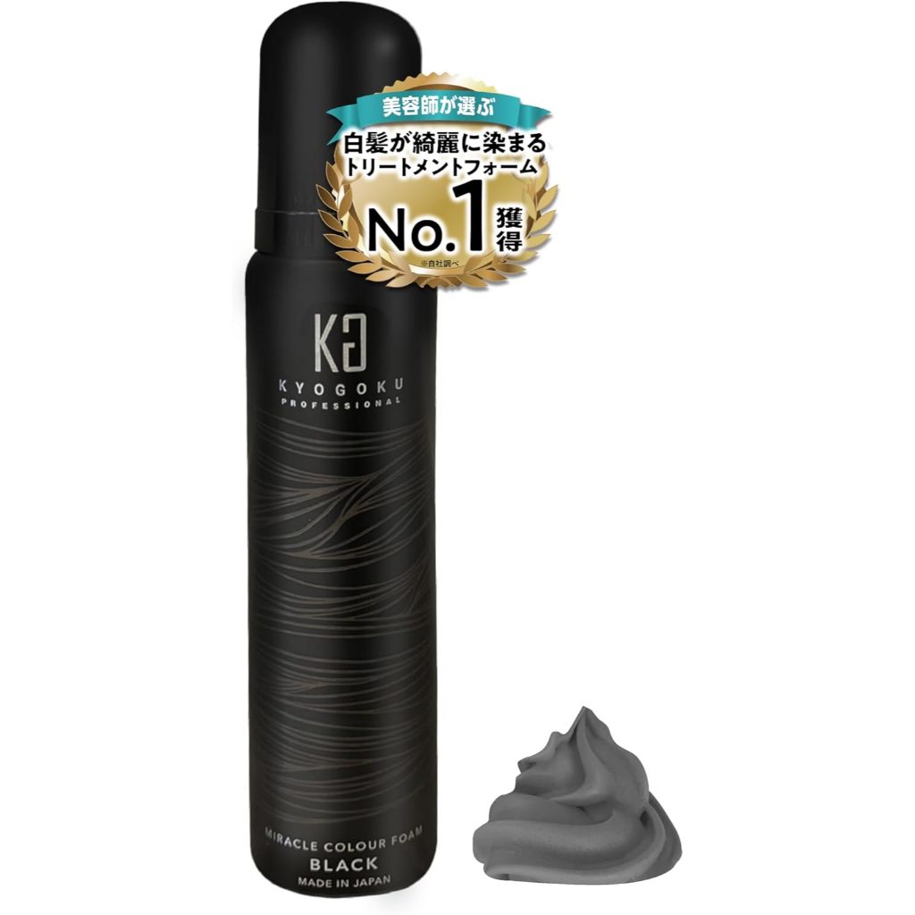 Kyogoku Miracle Color Foam Black Hair Dye, Improves Hair Quality, Unisex, Hair Dye, Carbonated Foam [Direct from Japan]