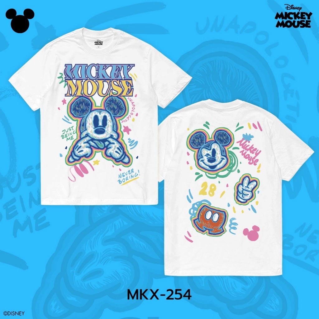 Power 7 Shop เสื้อยืดการ์ตูน มิกกี้เมาส์  “เทคนิค 3D” ลิขสิทธ์แท้ DISNEY (MKX-254)
