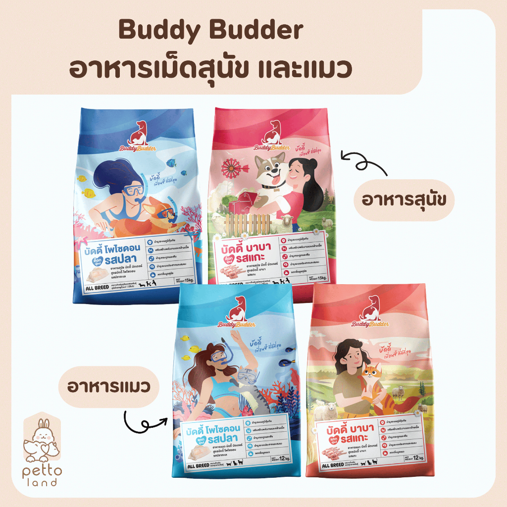 Buddy Budder บัดดี้บัดเดอร์ อาหารเม็ดแมว และสุนัข