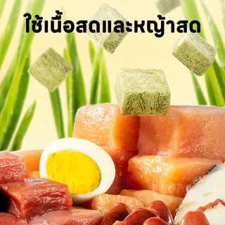 คุกกี้หญ้าแมว ต้นข้าวสาลีอ่อนผสมเนื้อสัตว์ฟรีซดราย ขนมแมวใส่ลูกบอล ขนมแมว ขนมสัตว์เลี้ยง