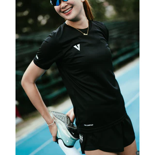 VOLT ELECTRON 003 RUNNING ACADEMY เสื้อวิ่ง เสื้อออกกำลังกาย สีดำ ผ้าเบา แห้งไว