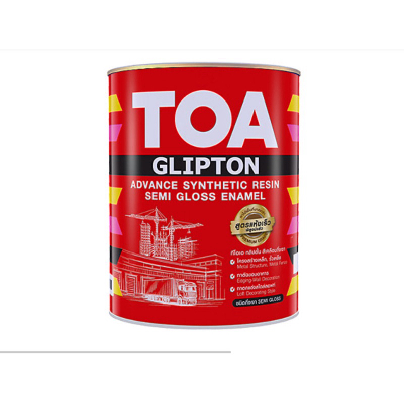 TOA กลิปตั้น สีน้ำมันเคลือบกึ่งเงา (สีน้ำมันดำ) ขนาด3.785 SG800