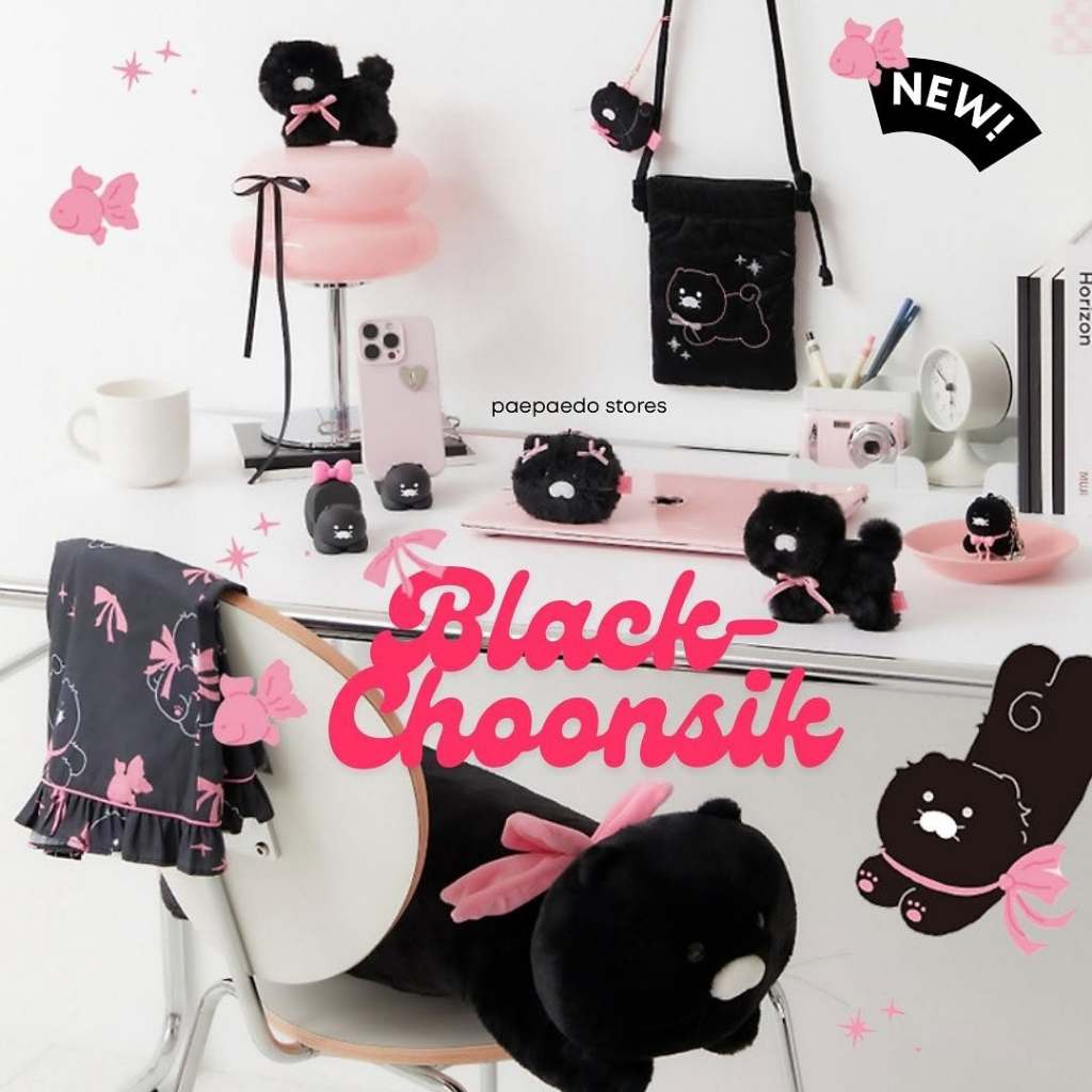 🐈‍⬛KAKAO FRIENDS Black Choonsik Collection 🖤🐾 สายคล้อง+คลีนเนอร์มือถือ / พวงกุญแจ