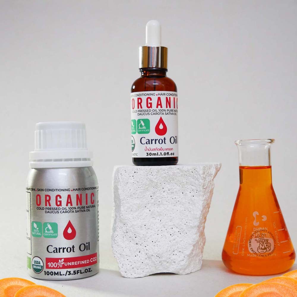 น้ำมันแครอท แครอท ออยล์ ออร์แกนิค บริสุทธิ์ สกัดเย็น บำรุงผิว บำรุงผม มอยเจอร์ไรเซอร์ 30-100กรัม Carrot Oil Organic