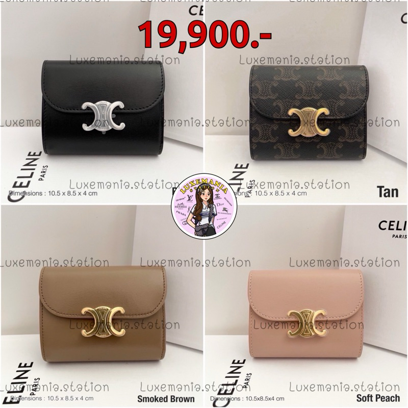 👜: New!! Celine Triomphe Tri-fold Wallet รับสีไหนแจ้งนะคะ‼️ก่อนกดสั่งรบกวนทักมาเช็คสต๊อคก่อนนะคะ‼️