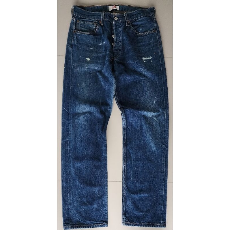 กางเกงยีนส์มือสอง ริมแดง L501XX0876 Size W32(I3184)