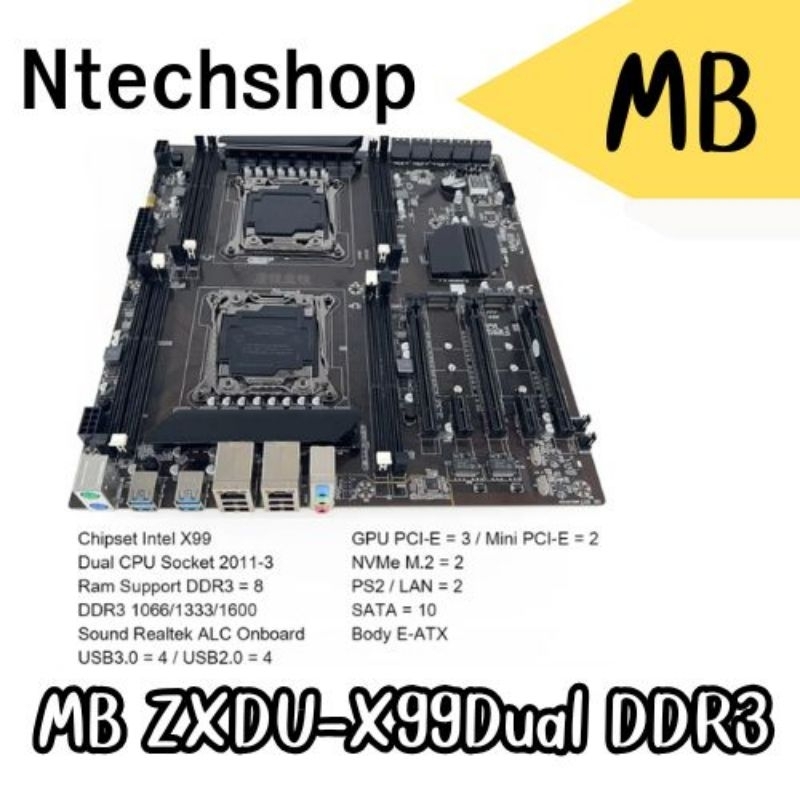 MB ZXDU-X99Dual DDR3 M.2 LGA 2011 V3 E-ATX USB3.0 SATA3