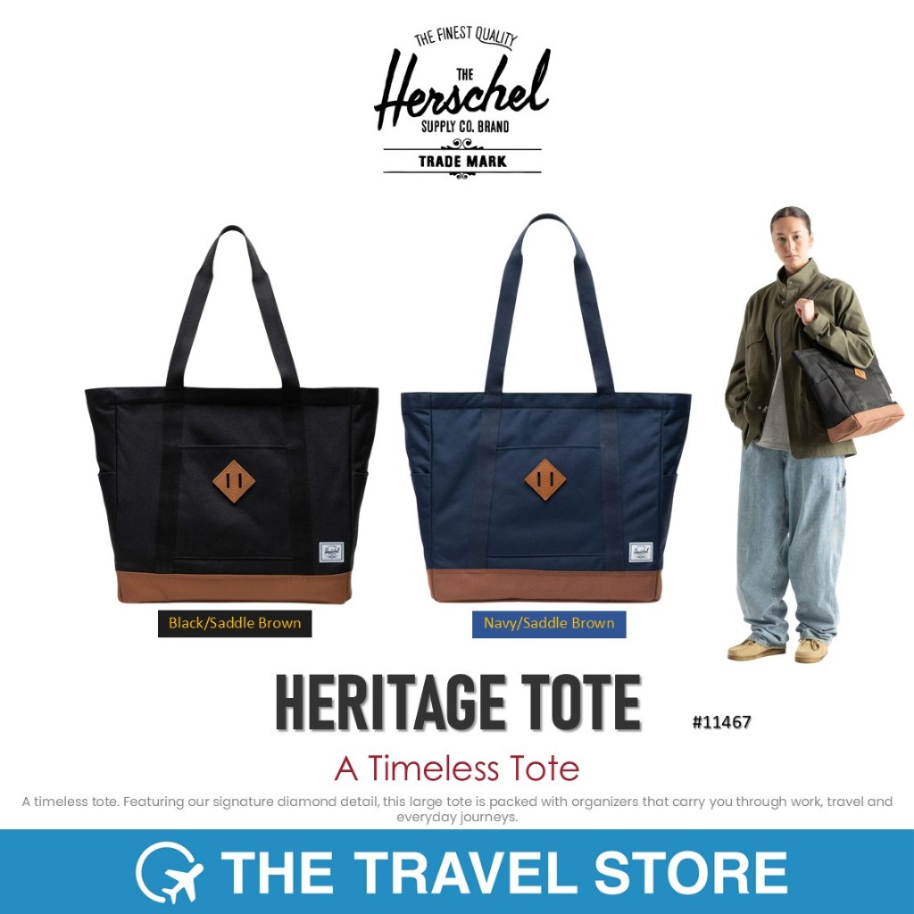 Herschel Supply HERITAGE TOTE, A Timeless Tote (11467) กระเป๋าโท้ท จุของได้เยอะ