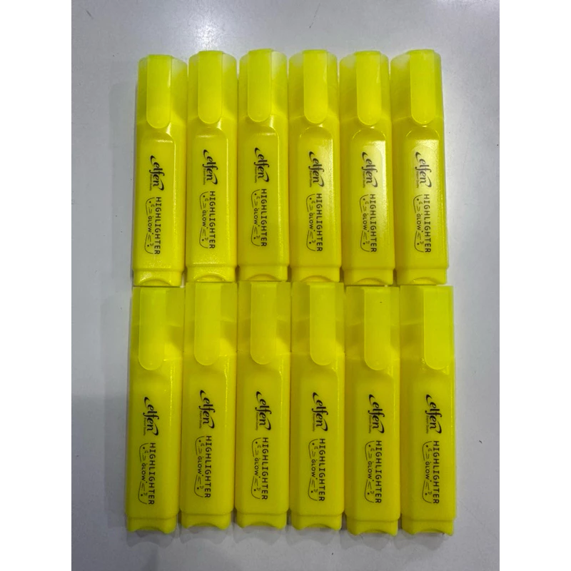 ปากกาเน้นข้อความ elfen ด้ามแบน สีสะท้อนแสง แพ็ค (1x12 ด้าม)