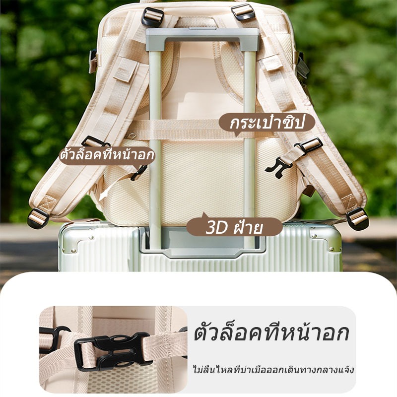 Travel Backpack กระเป๋าเป้สะพายหลัง 15.6 นิ้ว 35L กันน้ำได้อย่างรวดเร็วเข้าถึงแล็ปท็อปเดินทางกระเป๋