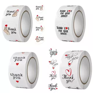 500ดวง สติ๊กเกอร์ขอบคุณ ติดกล่อง ติดแก้ว sticker thankyou